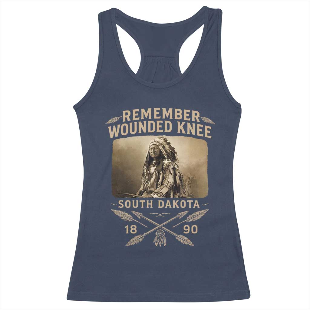 Remember Wounded Knee Racerback Tank Top Spotted Elk Lakota Sioux Native American History - Wonder Print Shop