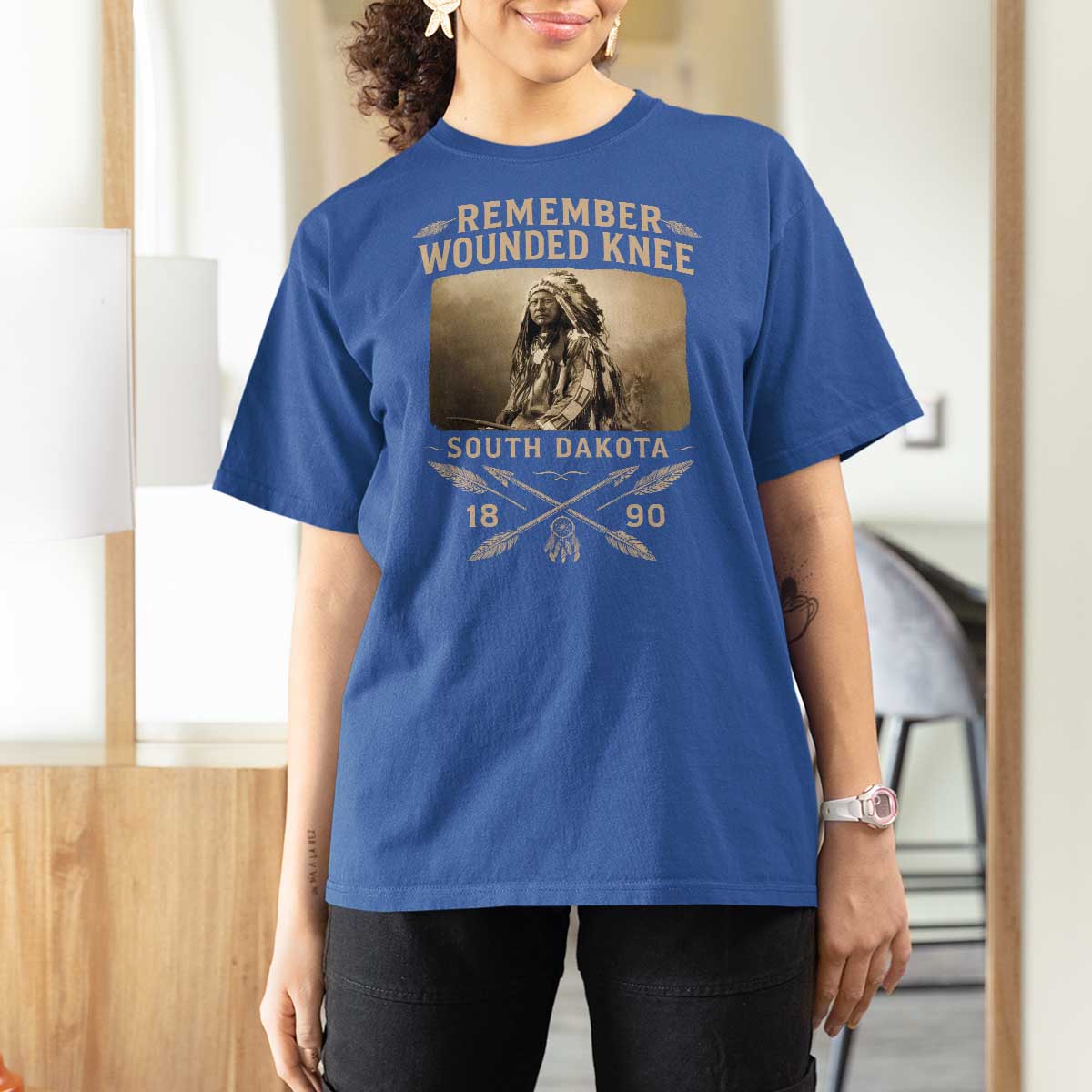 Remember Wounded Knee T Shirt For Women Spotted Elk Lakota Sioux Native American History - Wonder Print Shop
