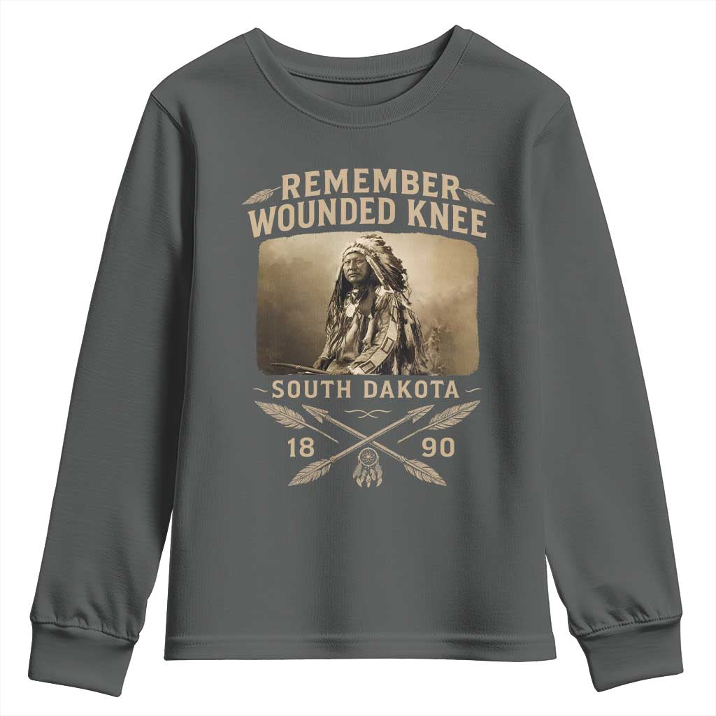 Remember Wounded Knee Youth Sweatshirt Spotted Elk Lakota Sioux Native American History - Wonder Print Shop
