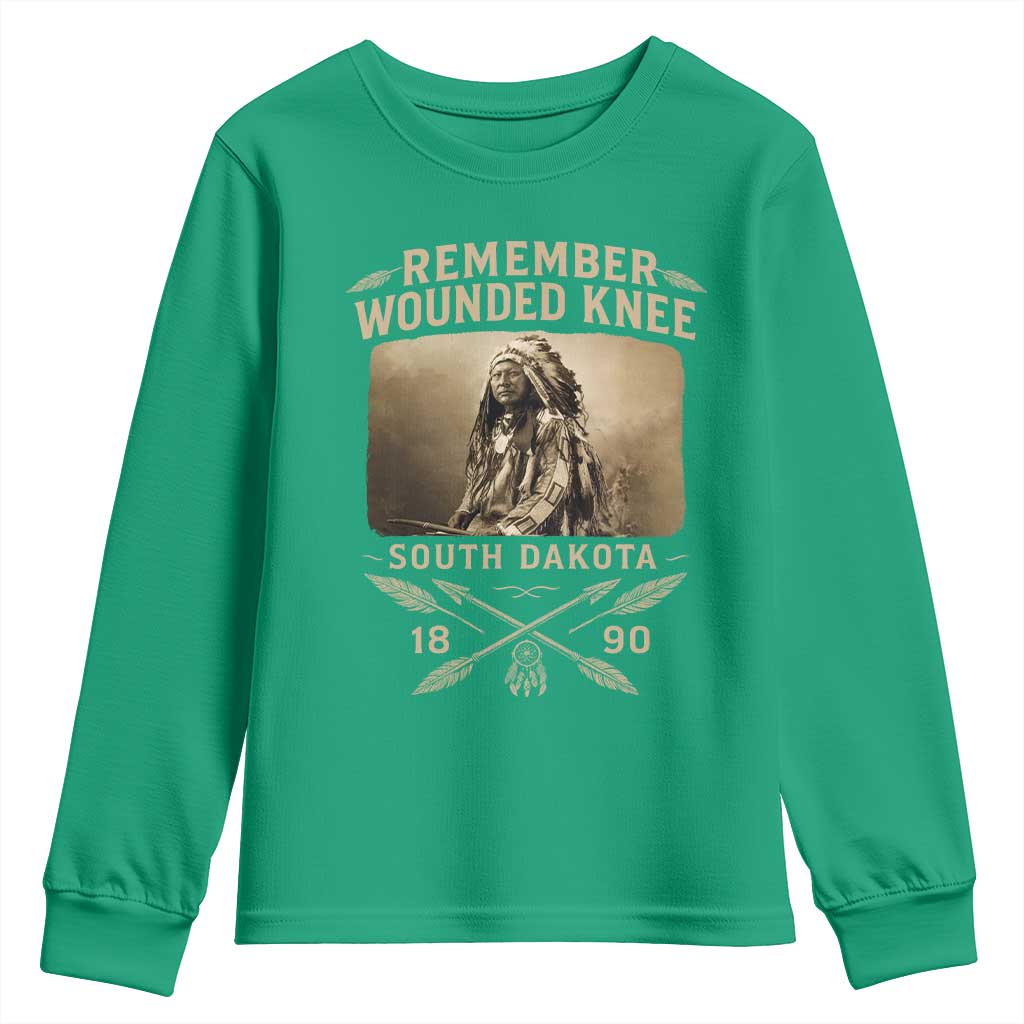 Remember Wounded Knee Youth Sweatshirt Spotted Elk Lakota Sioux Native American History - Wonder Print Shop