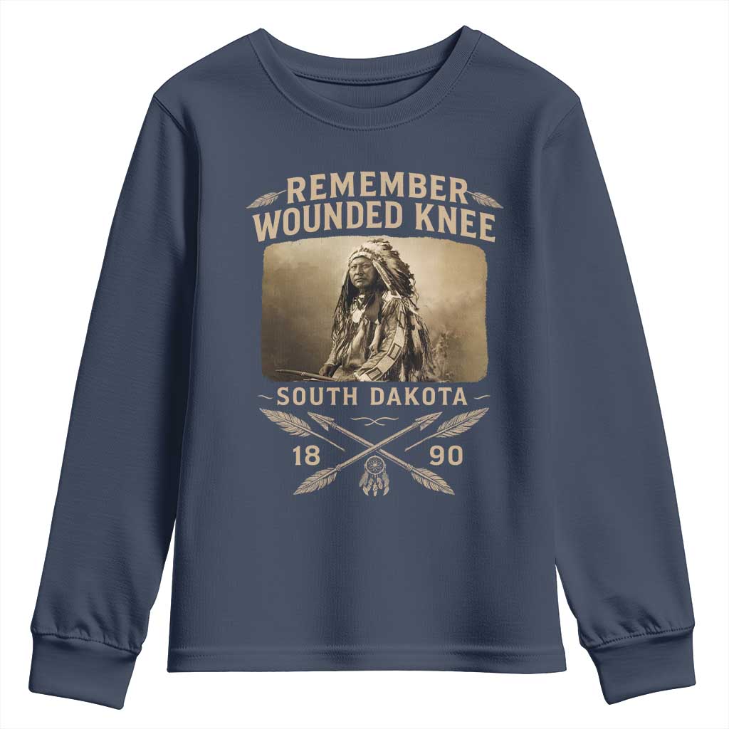 Remember Wounded Knee Youth Sweatshirt Spotted Elk Lakota Sioux Native American History - Wonder Print Shop