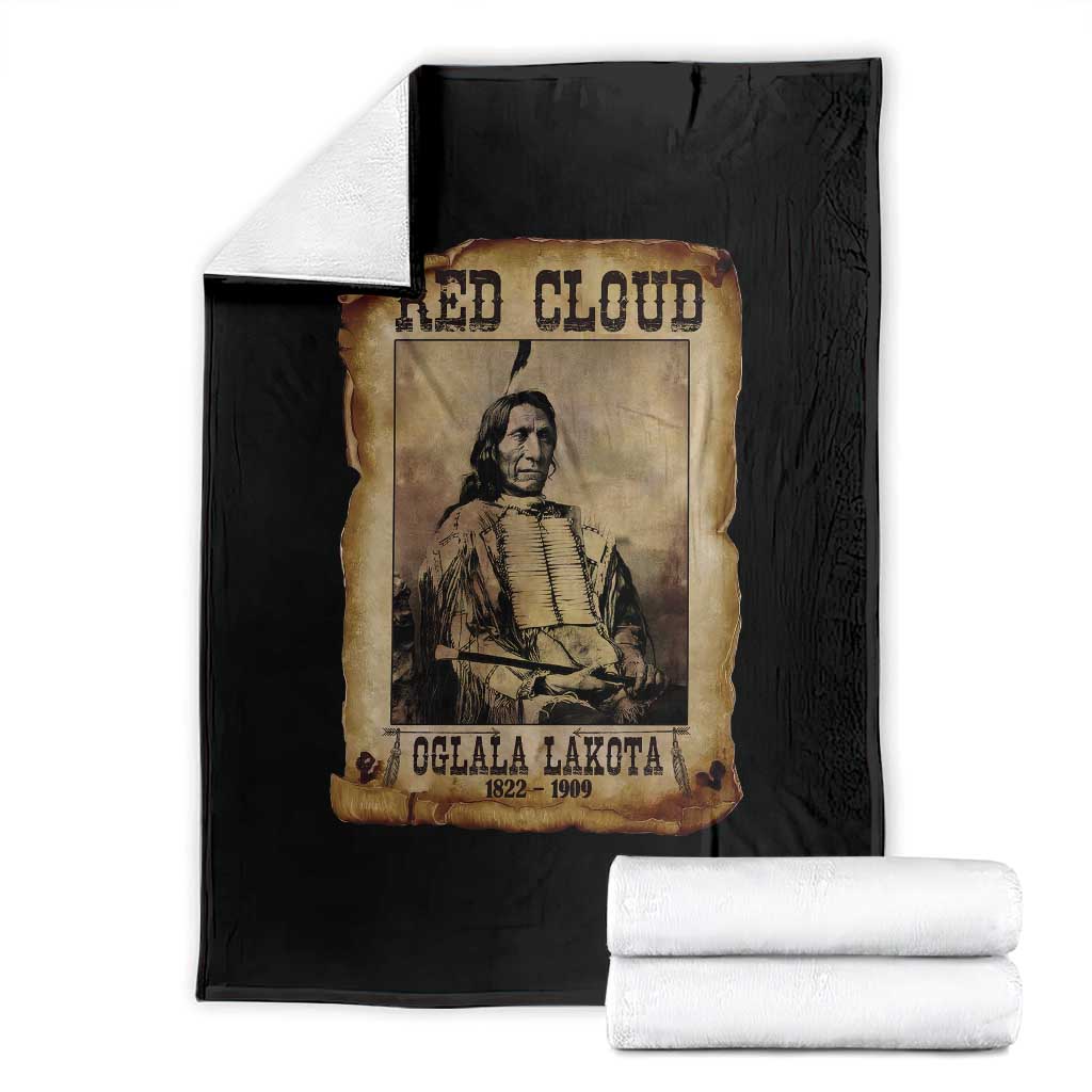 Red Cloud Throw Blanket Oglala Lakota Sioux Native American Chief Warrior History - Wonder Print Shop