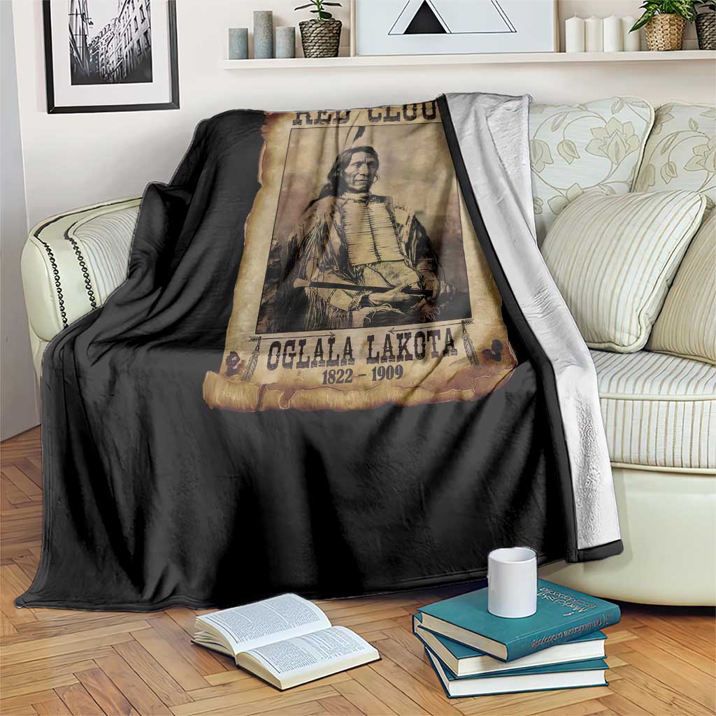 Red Cloud Throw Blanket Oglala Lakota Sioux Native American Chief Warrior History - Wonder Print Shop