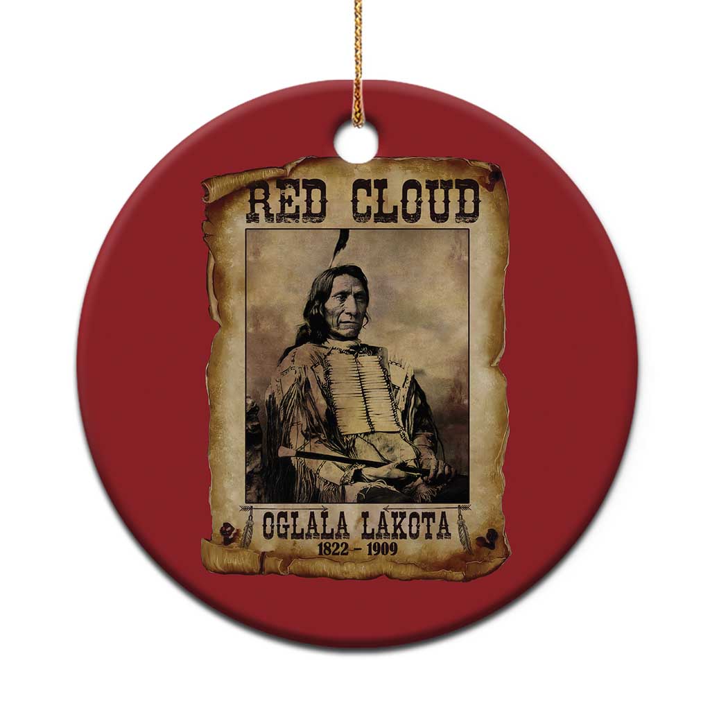 Red Cloud Christmas Ornament Oglala Lakota Sioux Native American Chief Warrior History - Wonder Print Shop