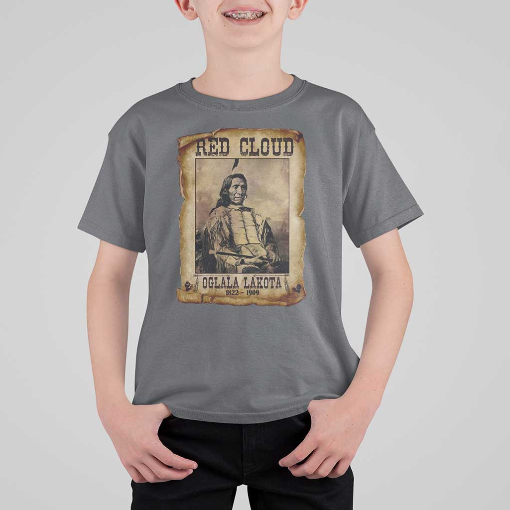Red Cloud T Shirt For Kid Oglala Lakota Sioux Native American Chief Warrior History - Wonder Print Shop
