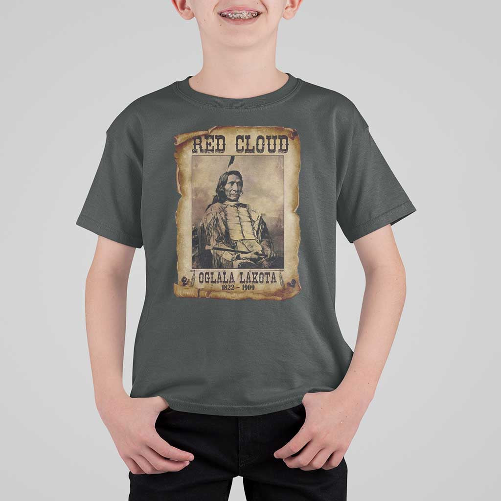 Red Cloud T Shirt For Kid Oglala Lakota Sioux Native American Chief Warrior History - Wonder Print Shop