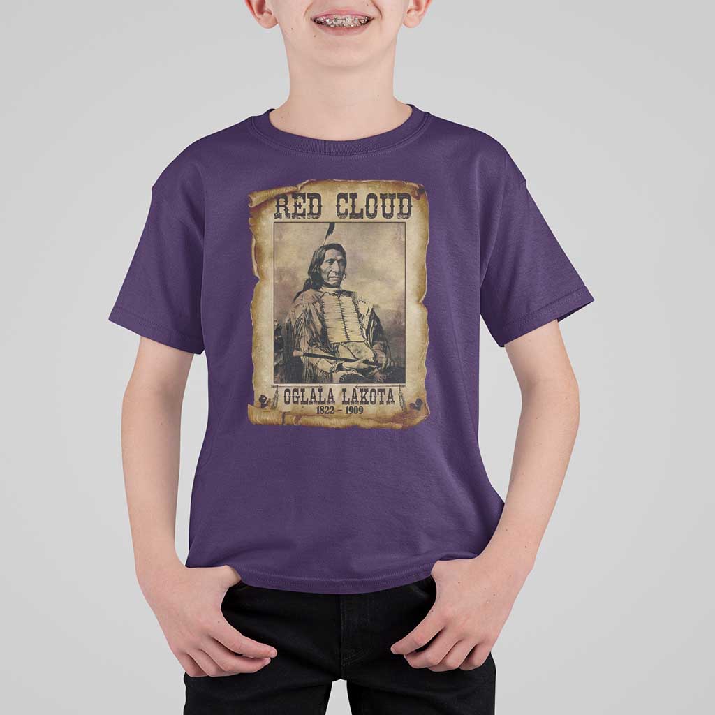 Red Cloud T Shirt For Kid Oglala Lakota Sioux Native American Chief Warrior History - Wonder Print Shop