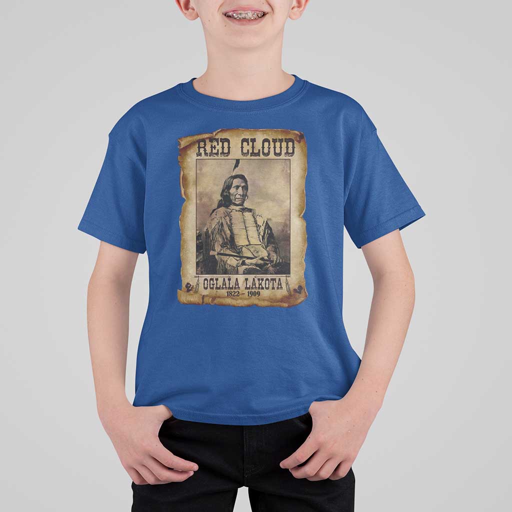 Red Cloud T Shirt For Kid Oglala Lakota Sioux Native American Chief Warrior History - Wonder Print Shop