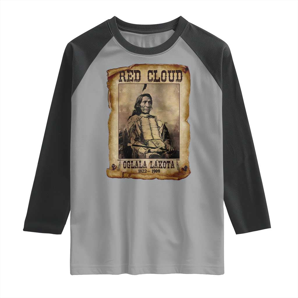 Red Cloud Raglan Shirt Oglala Lakota Sioux Native American Chief Warrior History - Wonder Print Shop