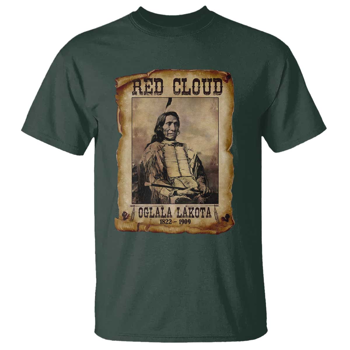 Red Cloud T Shirt Oglala Lakota Sioux Native American Chief Warrior History - Wonder Print Shop