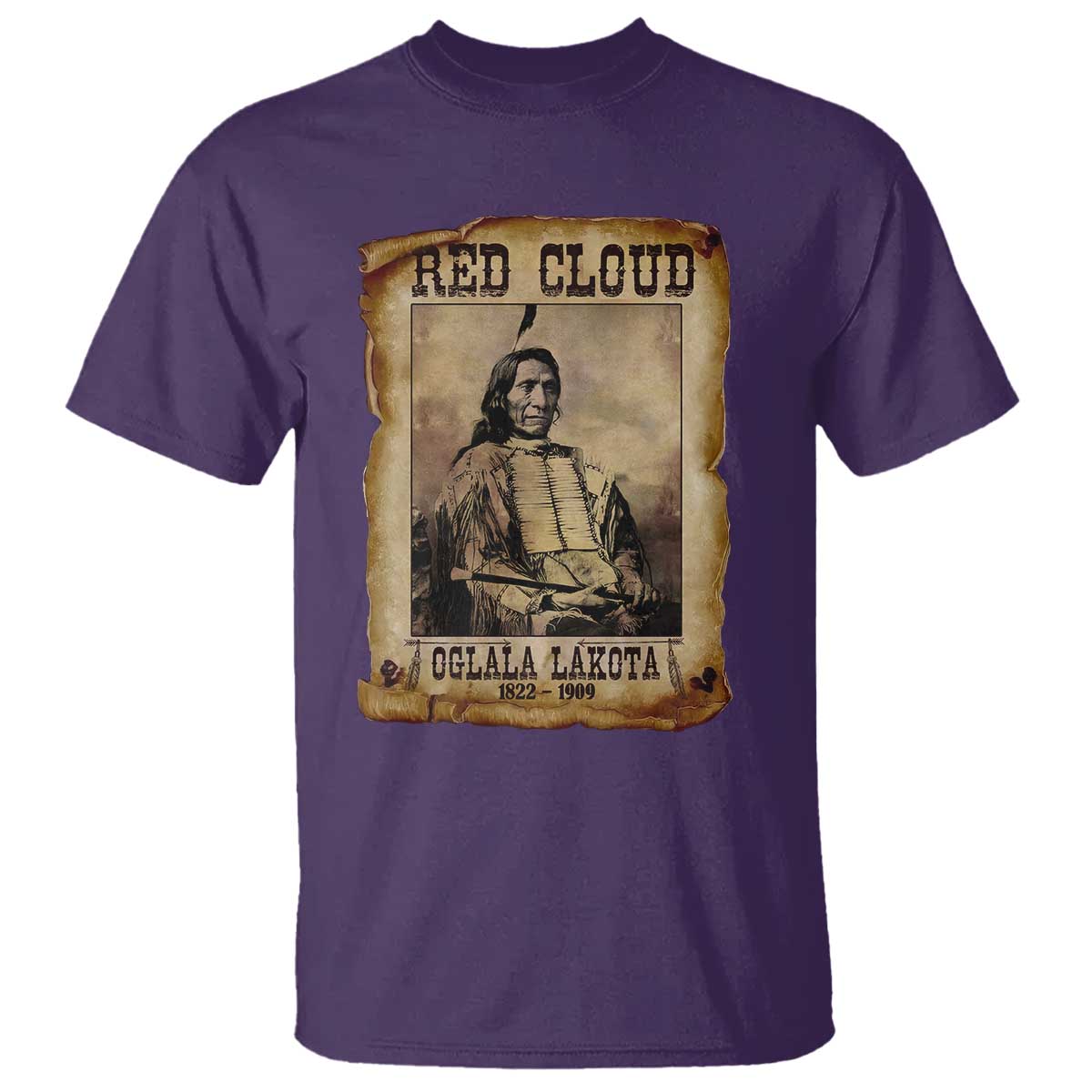 Red Cloud T Shirt Oglala Lakota Sioux Native American Chief Warrior History - Wonder Print Shop