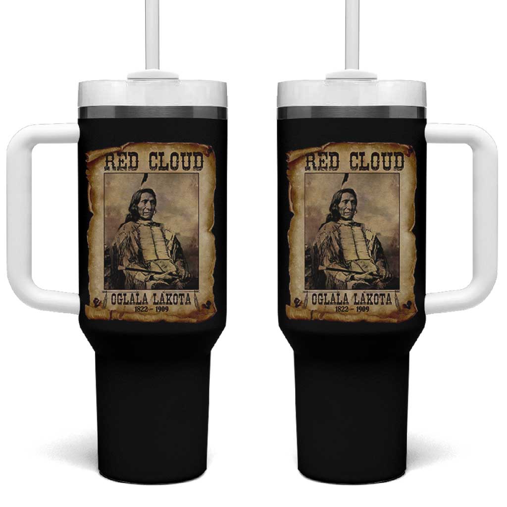 Red Cloud Tumbler With Handle Oglala Lakota Sioux Native American Chief Warrior History - Wonder Print Shop