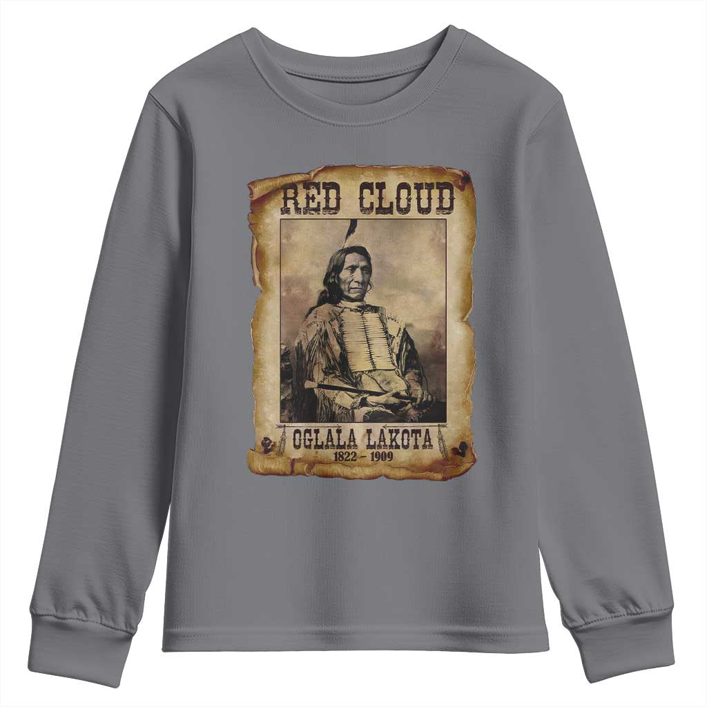 Red Cloud Youth Sweatshirt Oglala Lakota Sioux Native American Chief Warrior History - Wonder Print Shop