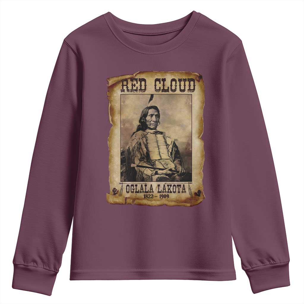 Red Cloud Youth Sweatshirt Oglala Lakota Sioux Native American Chief Warrior History - Wonder Print Shop