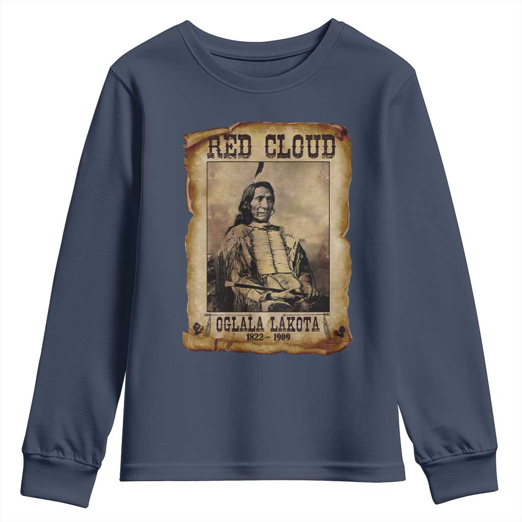 Red Cloud Youth Sweatshirt Oglala Lakota Sioux Native American Chief Warrior History - Wonder Print Shop