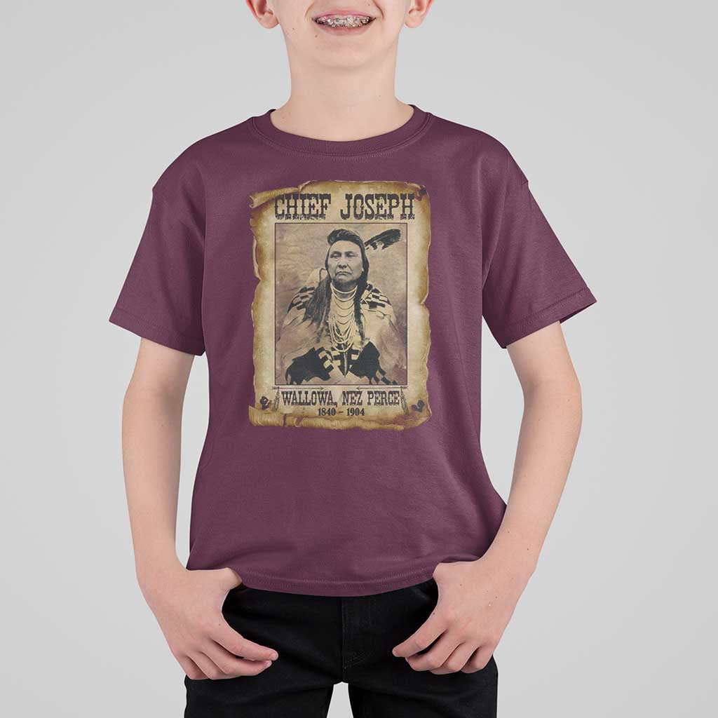 Chief Joseph T Shirt For Kid Wallowa Nez Perce Native American Leader History - Wonder Print Shop