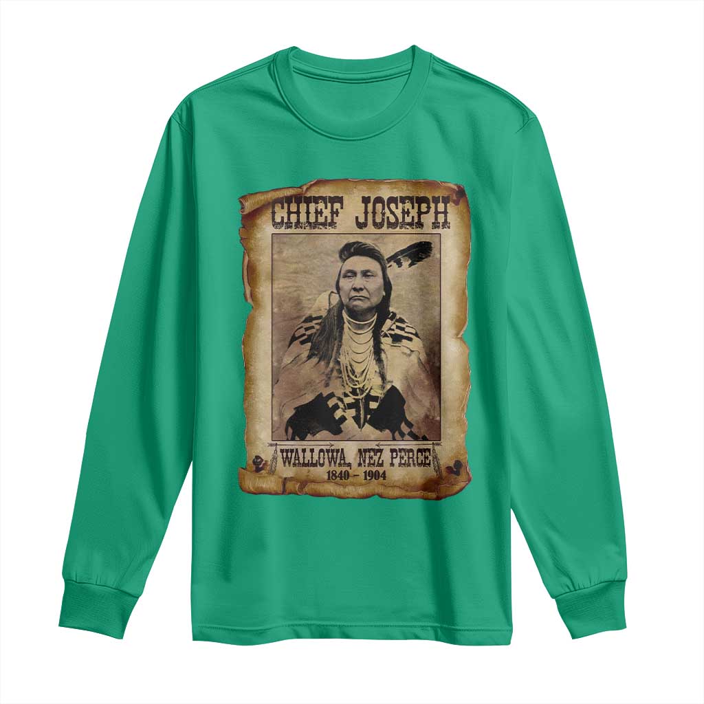 Chief Joseph Long Sleeve Shirt Wallowa Nez Perce Native American Leader History - Wonder Print Shop