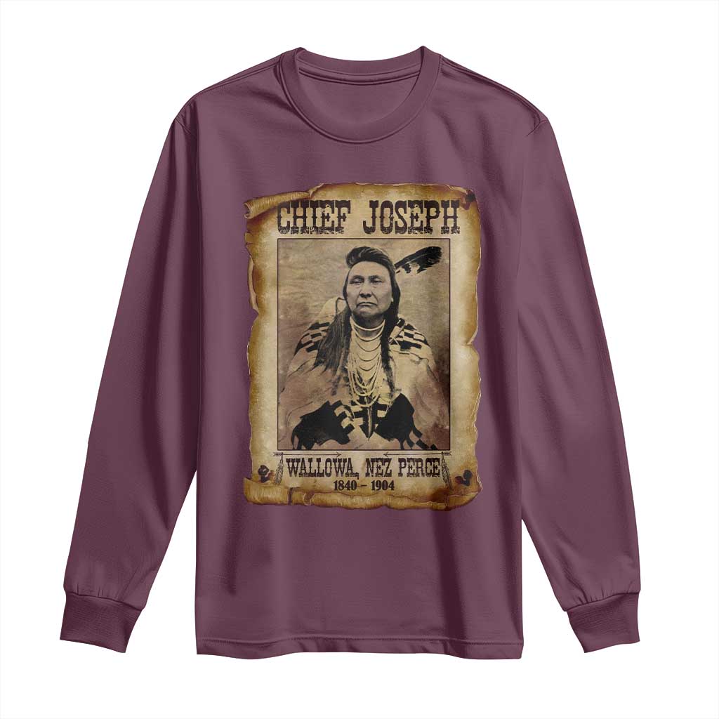 Chief Joseph Long Sleeve Shirt Wallowa Nez Perce Native American Leader History - Wonder Print Shop