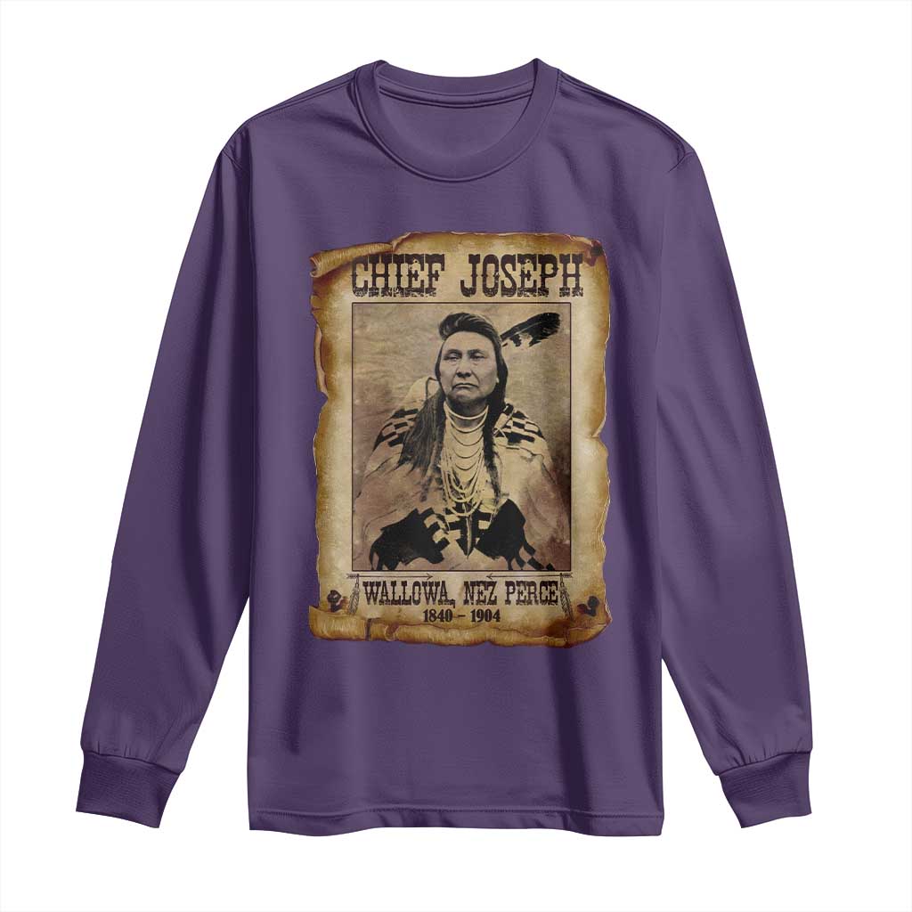 Chief Joseph Long Sleeve Shirt Wallowa Nez Perce Native American Leader History - Wonder Print Shop