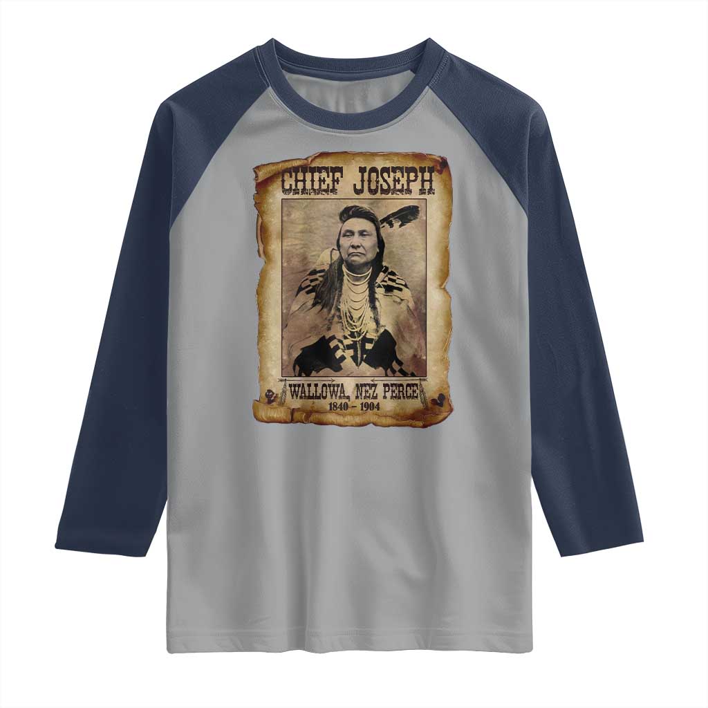 Chief Joseph Raglan Shirt Wallowa Nez Perce Native American Leader History - Wonder Print Shop