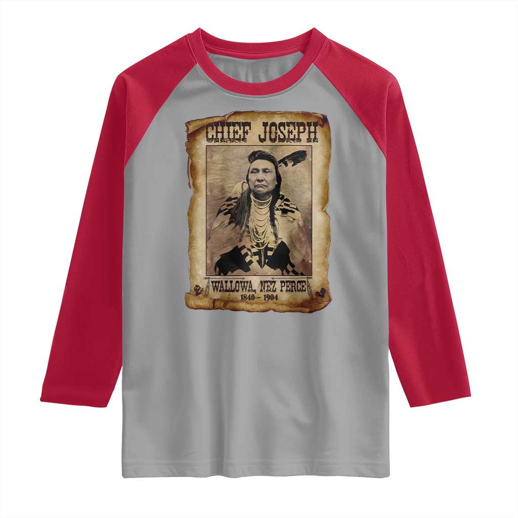 Chief Joseph Raglan Shirt Wallowa Nez Perce Native American Leader History - Wonder Print Shop