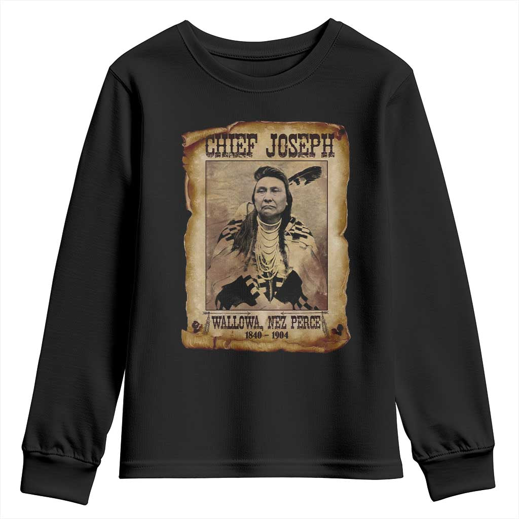 Chief Joseph Youth Sweatshirt Wallowa Nez Perce Native American Leader History - Wonder Print Shop