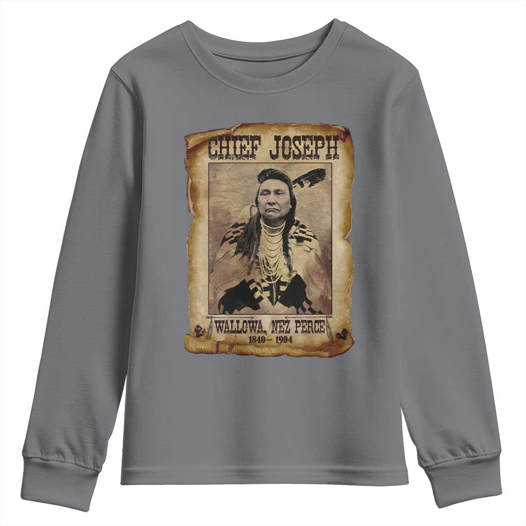 Chief Joseph Youth Sweatshirt Wallowa Nez Perce Native American Leader History - Wonder Print Shop