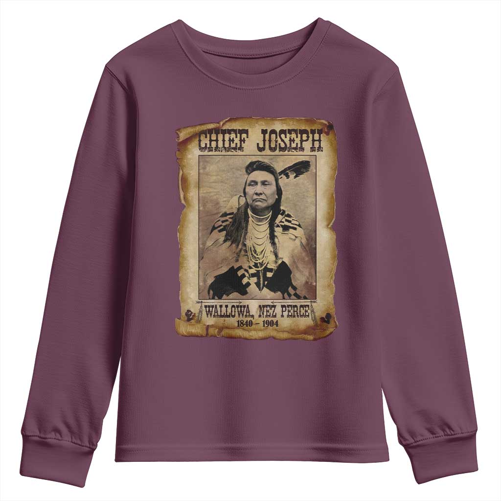 Chief Joseph Youth Sweatshirt Wallowa Nez Perce Native American Leader History - Wonder Print Shop