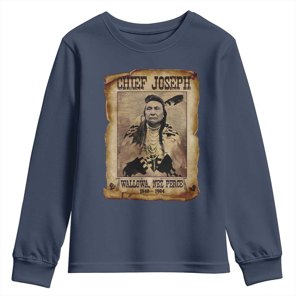 Chief Joseph Youth Sweatshirt Wallowa Nez Perce Native American Leader History - Wonder Print Shop