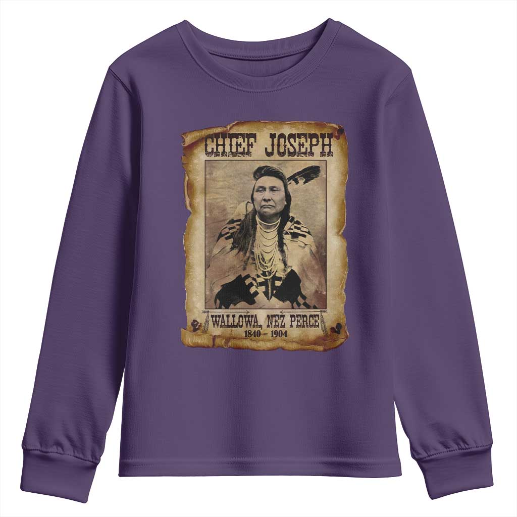 Chief Joseph Youth Sweatshirt Wallowa Nez Perce Native American Leader History - Wonder Print Shop