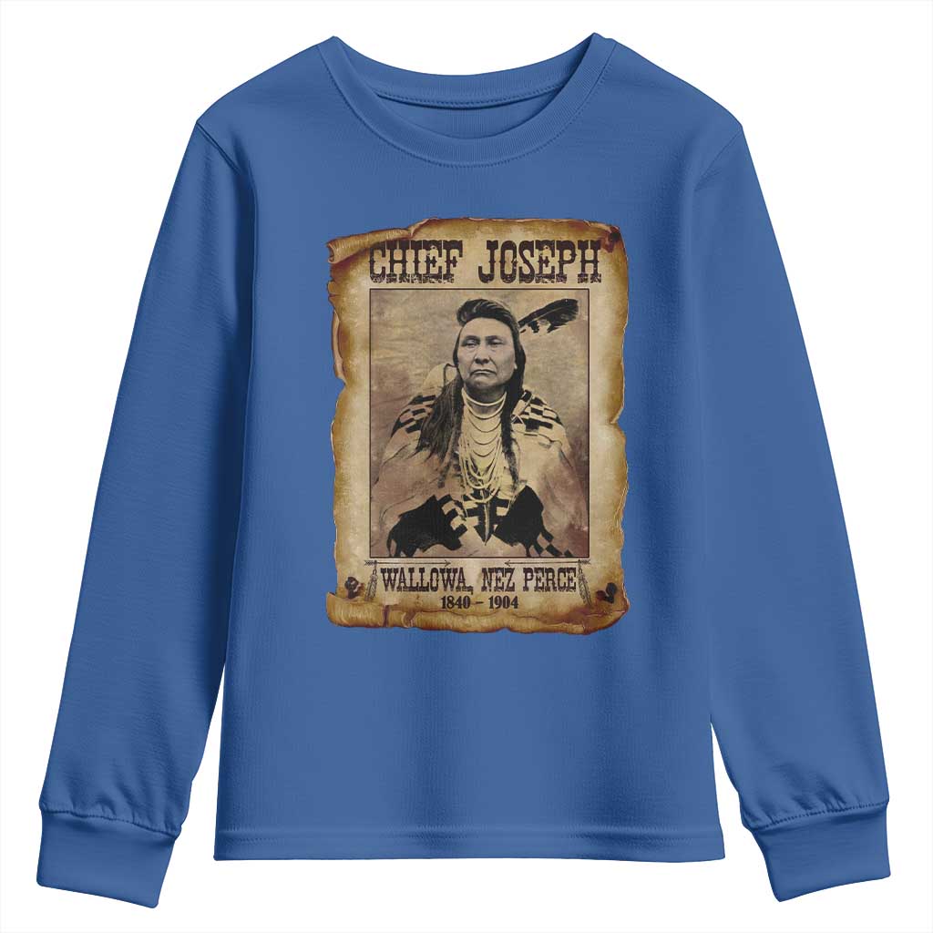 Chief Joseph Youth Sweatshirt Wallowa Nez Perce Native American Leader History - Wonder Print Shop