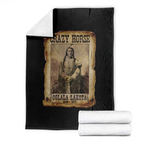 Crazy Horse Throw Blanket Legendary Oglala Sioux Lakota Leader Native American Indian - Wonder Print Shop