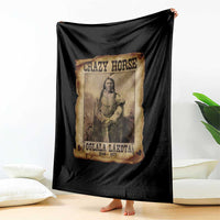 Crazy Horse Throw Blanket Legendary Oglala Sioux Lakota Leader Native American Indian - Wonder Print Shop