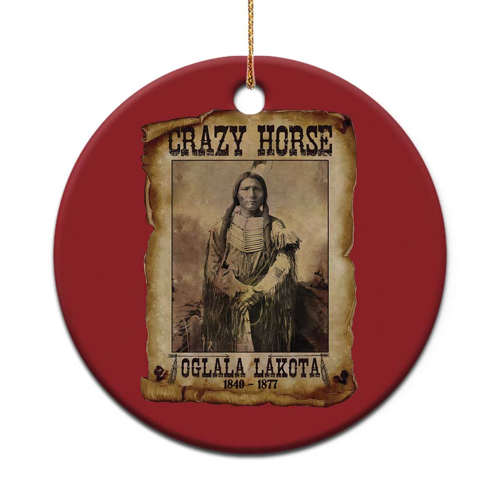 Crazy Horse Christmas Ornament Legendary Oglala Sioux Lakota Leader Native American Indian - Wonder Print Shop