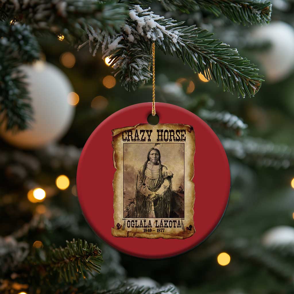 Crazy Horse Christmas Ornament Legendary Oglala Sioux Lakota Leader Native American Indian - Wonder Print Shop