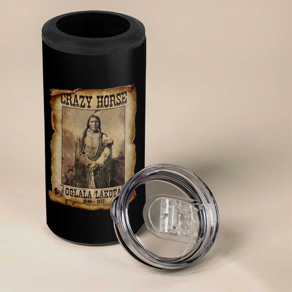 Crazy Horse 4 in 1 Can Cooler Tumbler Legendary Oglala Sioux Lakota Leader Native American Indian - Wonder Print Shop