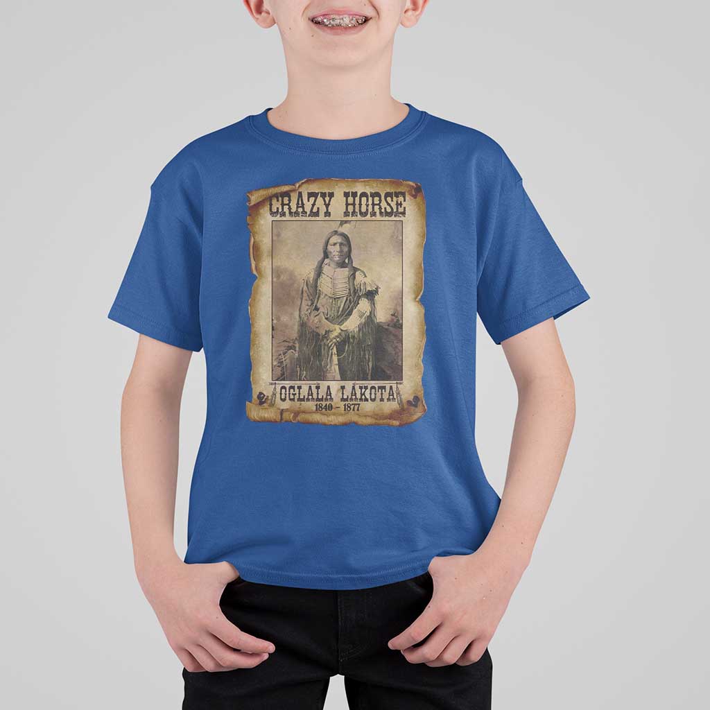 Crazy Horse T Shirt For Kid Legendary Oglala Sioux Lakota Leader Native American Indian - Wonder Print Shop