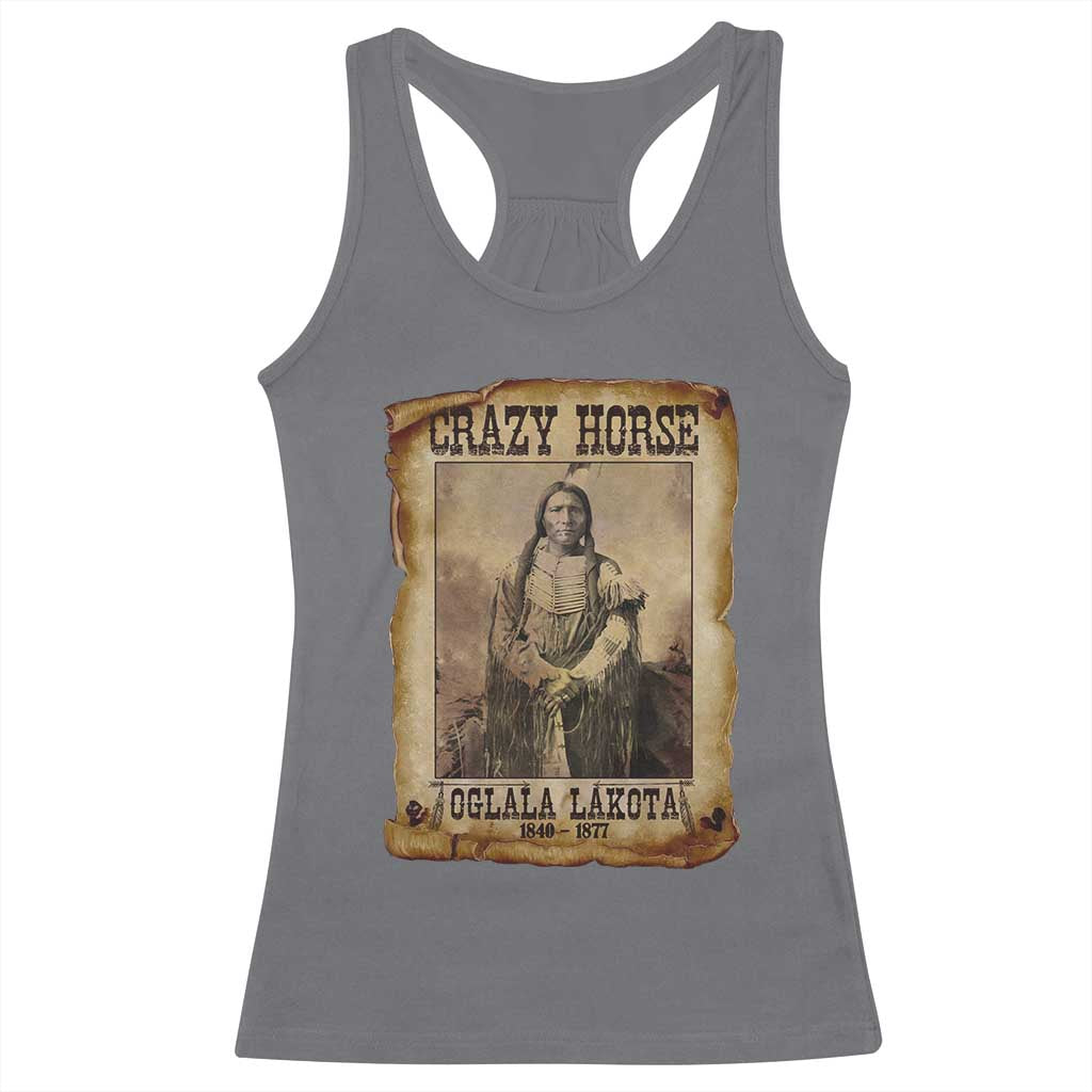 Crazy Horse Racerback Tank Top Legendary Oglala Sioux Lakota Leader Native American Indian - Wonder Print Shop