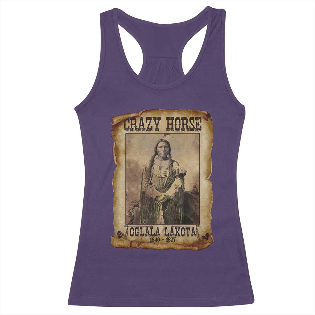 Crazy Horse Racerback Tank Top Legendary Oglala Sioux Lakota Leader Native American Indian - Wonder Print Shop