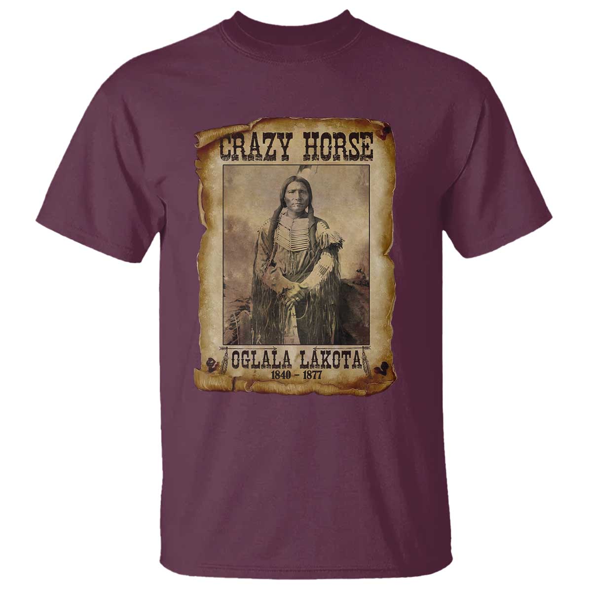 Crazy Horse T Shirt Legendary Oglala Sioux Lakota Leader Native American Indian - Wonder Print Shop