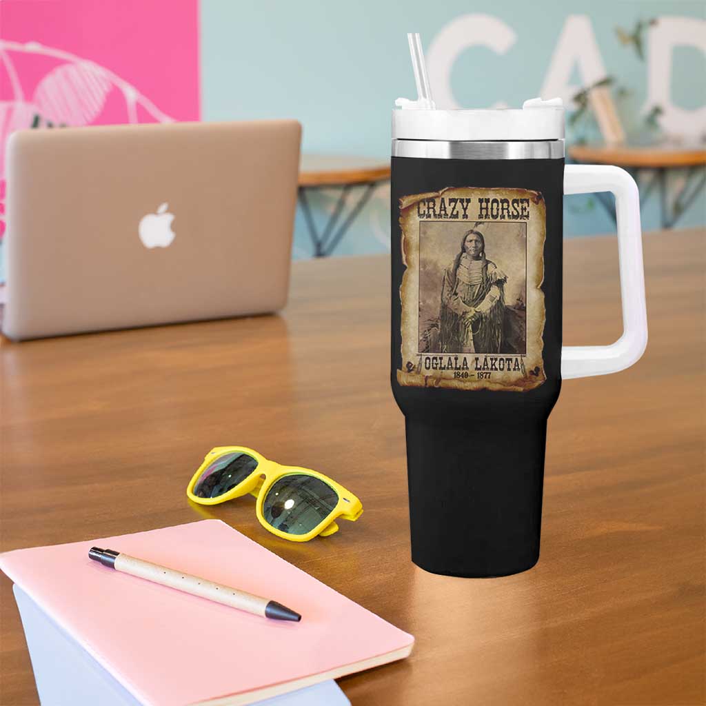 Crazy Horse Tumbler With Handle Legendary Oglala Sioux Lakota Leader Native American Indian - Wonder Print Shop