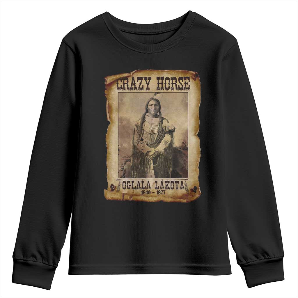 Crazy Horse Youth Sweatshirt Legendary Oglala Sioux Lakota Leader Native American Indian - Wonder Print Shop
