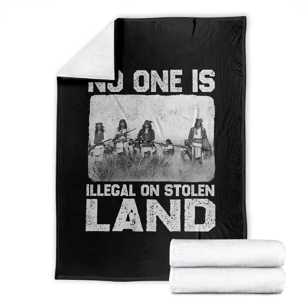 No One Is Illegal On Stolen Land Throw Blanket Native Tribe Indigenous People - Wonder Print Shop