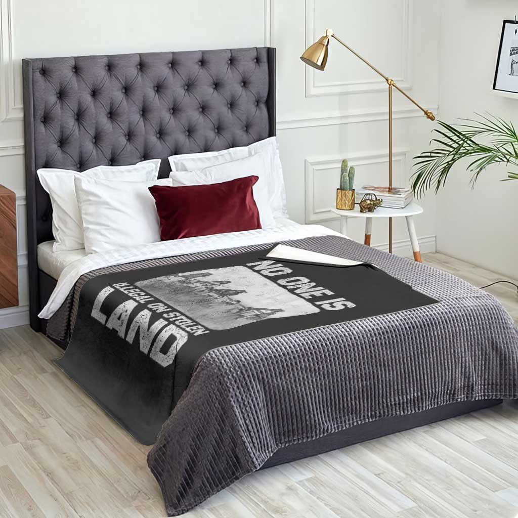 No One Is Illegal On Stolen Land Throw Blanket Native Tribe Indigenous People - Wonder Print Shop