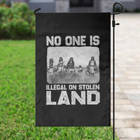 No One Is Illegal On Stolen Land Garden Flag Native Tribe Indigenous People - Wonder Print Shop