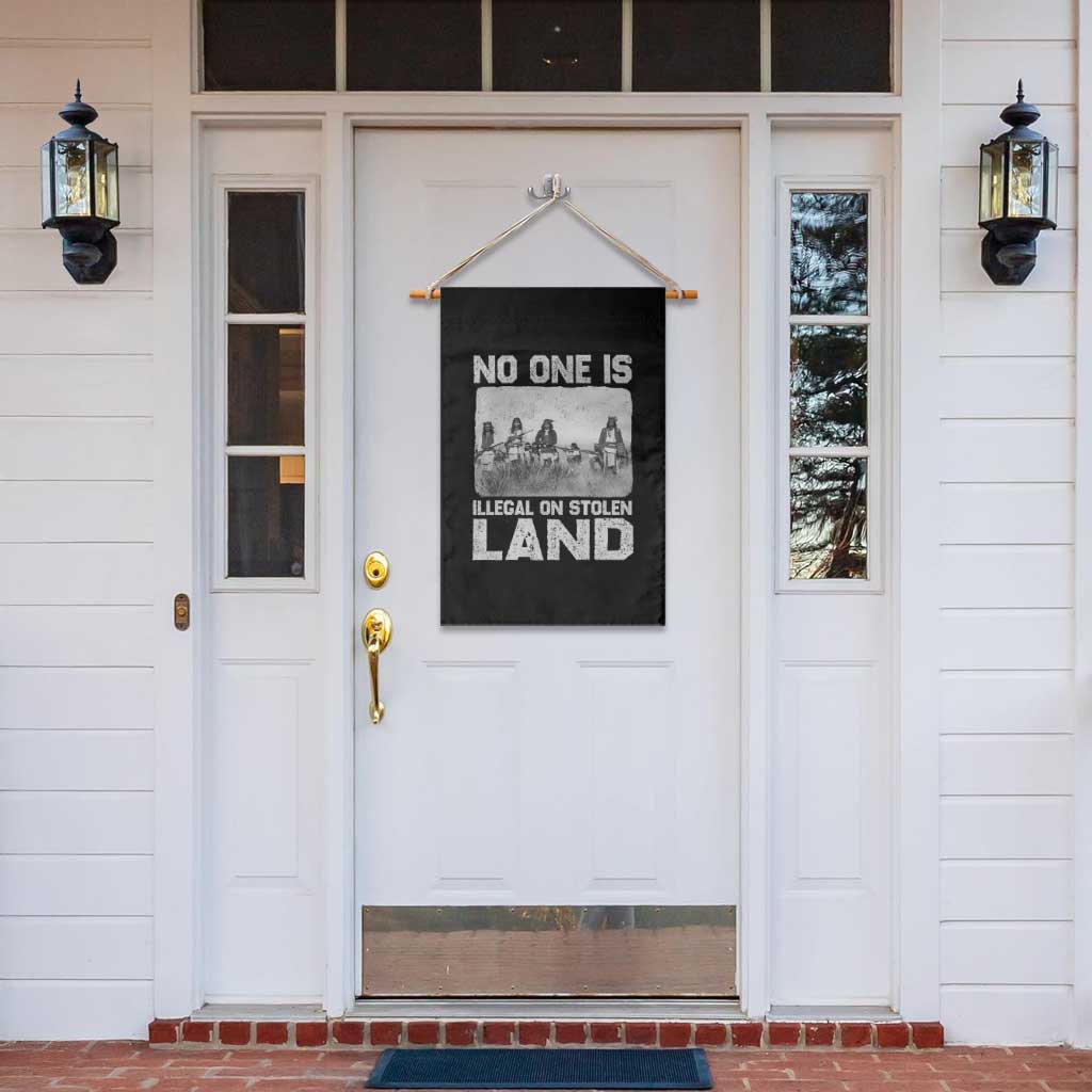 No One Is Illegal On Stolen Land Garden Flag Native Tribe Indigenous People - Wonder Print Shop