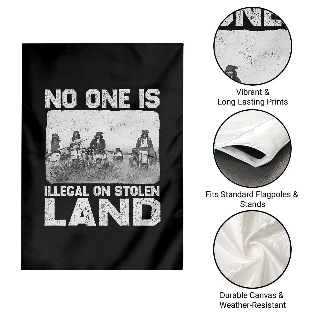 No One Is Illegal On Stolen Land Garden Flag Native Tribe Indigenous People - Wonder Print Shop