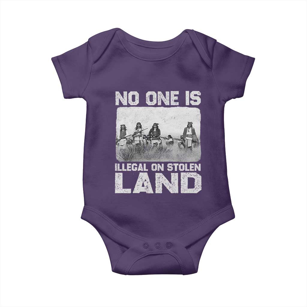 No One Is Illegal On Stolen Land Baby Onesie Native Tribe Indigenous People - Wonder Print Shop