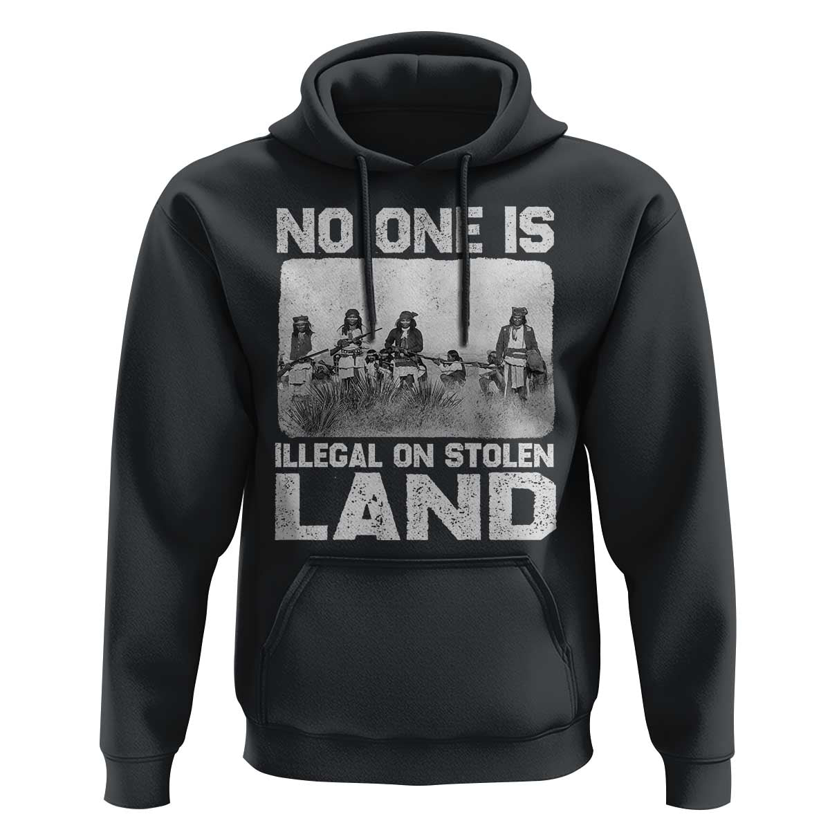 No One Is Illegal On Stolen Land Hoodie Native Tribe Indigenous People - Wonder Print Shop