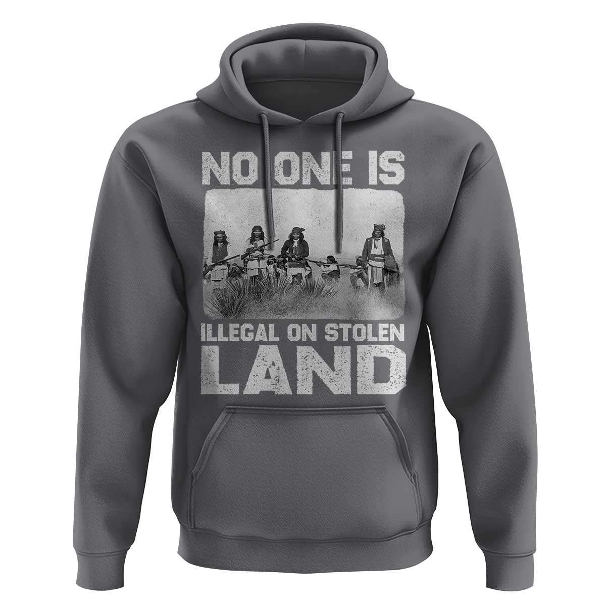 No One Is Illegal On Stolen Land Hoodie Native Tribe Indigenous People - Wonder Print Shop